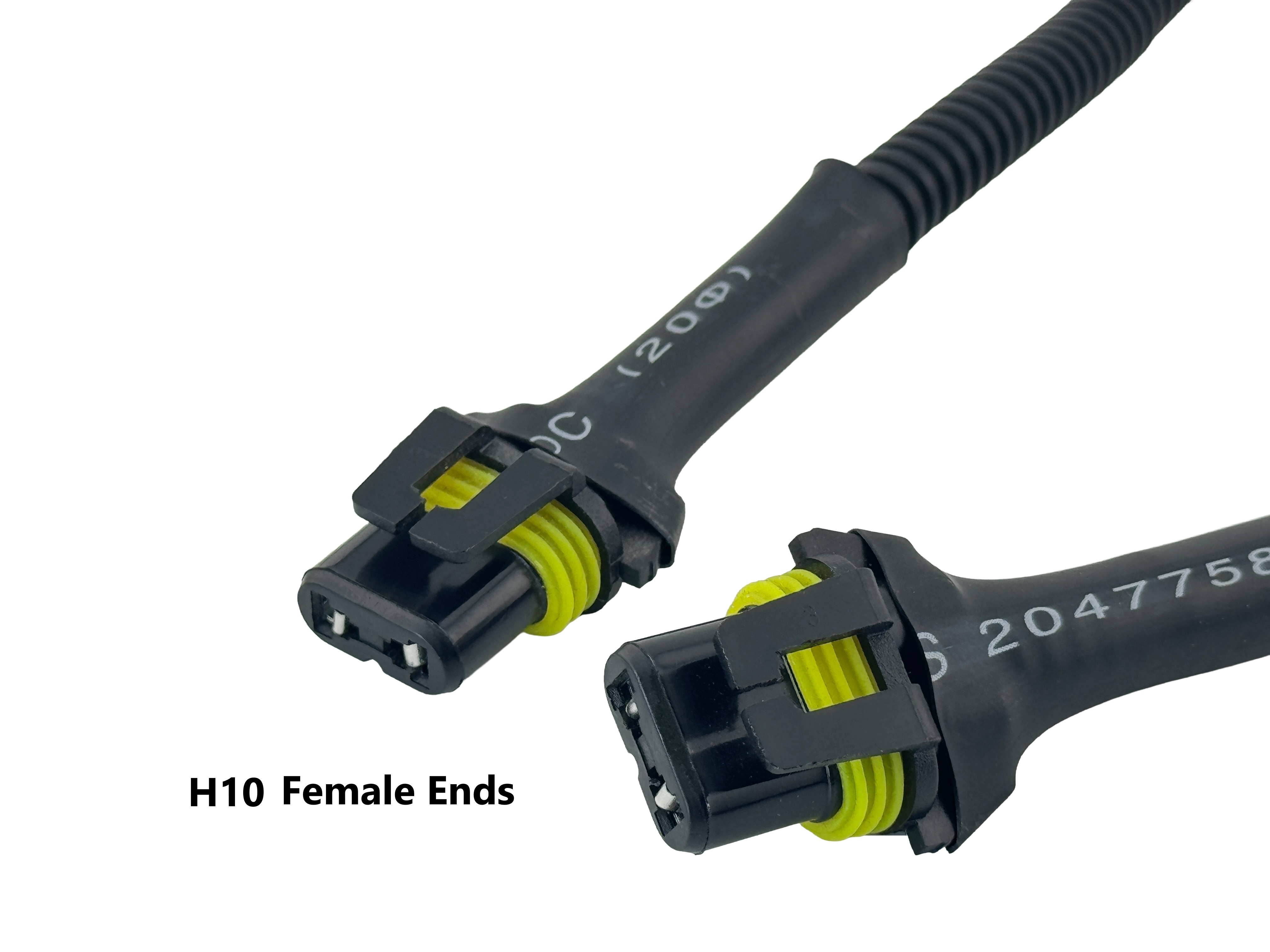 Rebaydo 2pcs H10 female to H11 male Waterproof Harness Converter
